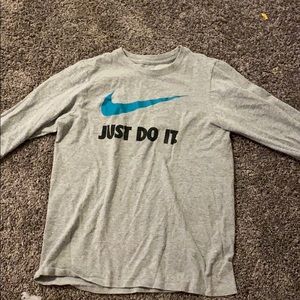 long sleeve grey just do it shirt
